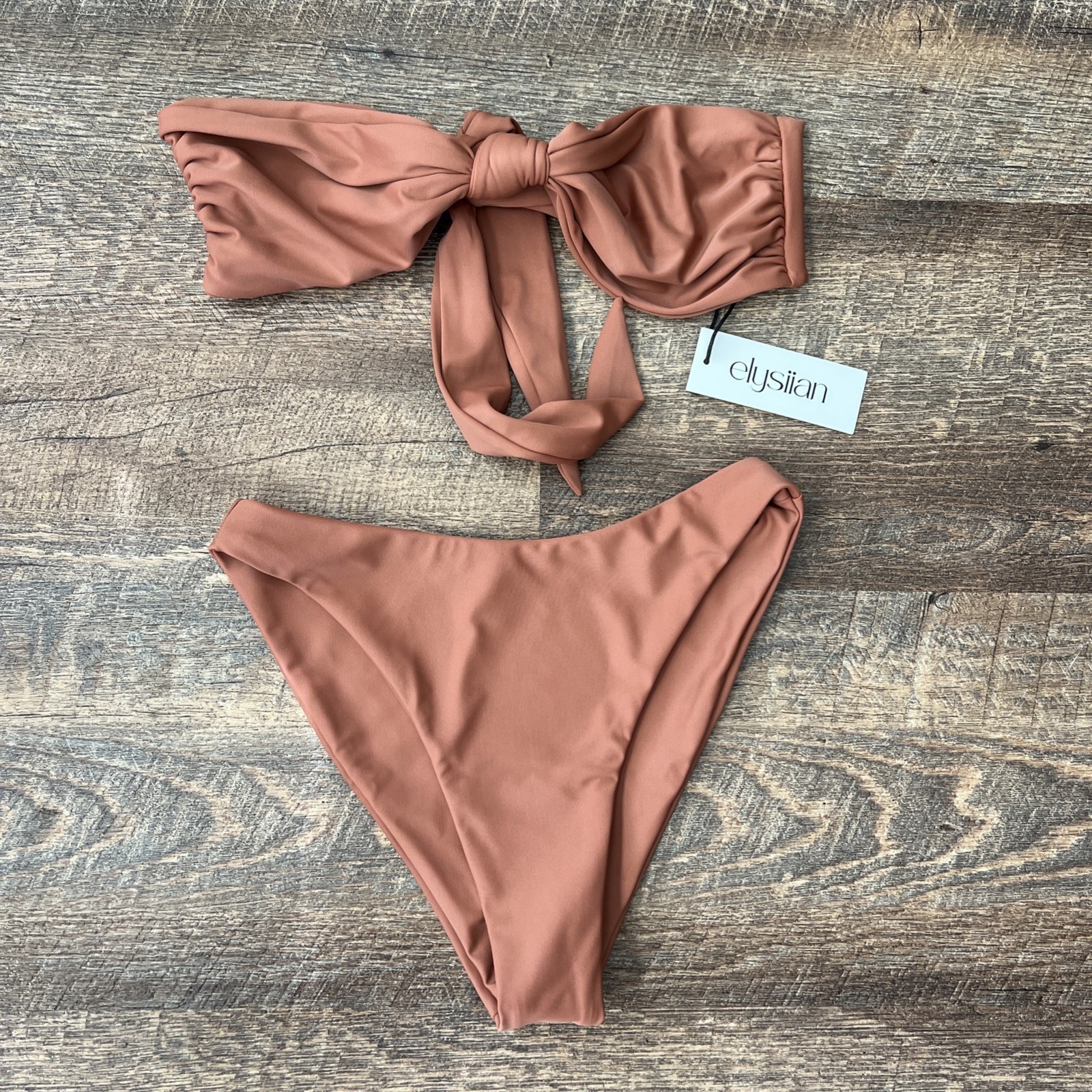 Elysiian Swim Menton Bikini Set Women's Small Muted Dusty Rose Beach Pool — image 2 of 8